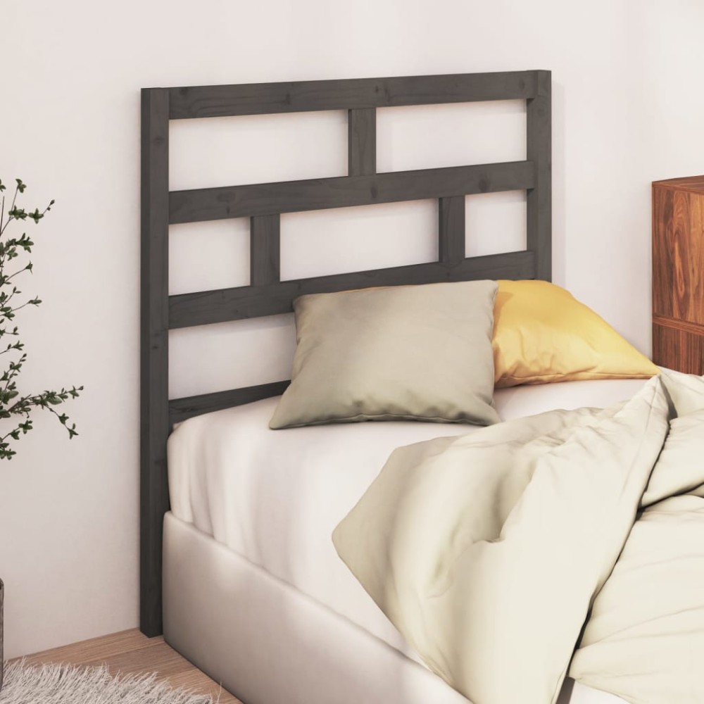vidaXL Tăblie de pat, gri, 96x4x100 cm, lemn masiv de pin