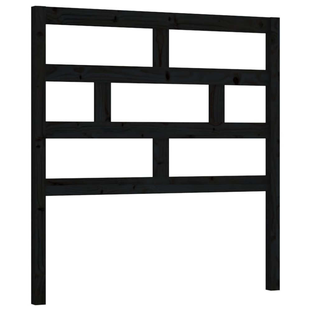 vidaXL Tăblie de pat, negru, 96x4x100 cm, lemn masiv de pin