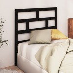vidaXL Tăblie de pat, negru, 106x4x100 cm, lemn masiv de pin vidaXL Tăblie de pat, negru, 106x4x100 cm, lemn masiv de pin