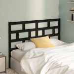 vidaXL Tăblie de pat, negru, 126x4x100 cm, lemn masiv de pin vidaXL Tăblie de pat, negru, 126x4x100 cm, lemn masiv de pin