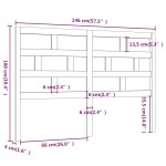 vidaXL Tăblie de pat, gri, 146x4x100 cm, lemn masiv de pin