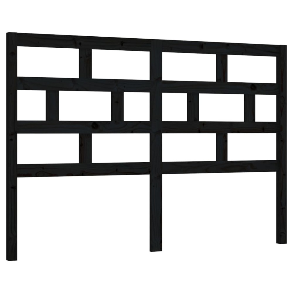 vidaXL Tăblie de pat, negru, 156x4x100 cm, lemn masiv de pin
