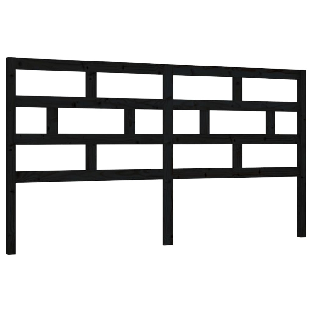 vidaXL Tăblie de pat, negru, 186x4x100 cm, lemn masiv de pin