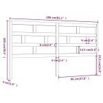 vidaXL Tăblie de pat, alb, 206x4x100 cm, lemn masiv de pin