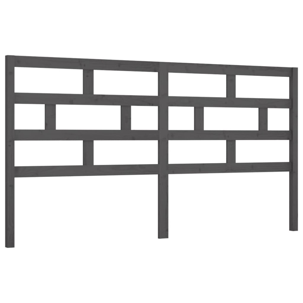 vidaXL Tăblie de pat, gri, 206x4x100 cm, lemn masiv de pin