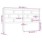 vidaXL Tăblie de pat, negru, 206x4x100 cm, lemn masiv de pin