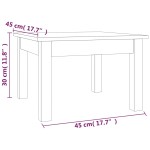 vidaXL Măsuță de cafea, gri, 45x45x30 cm, lemn masiv de pin vidaXL Măsuță de cafea, gri, 45x45x30 cm, lemn masiv de pin