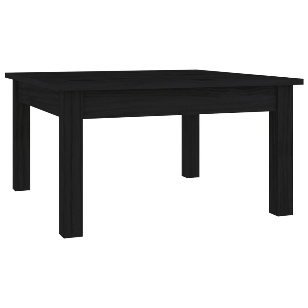 vidaXL Măsuță de cafea, negru, 55x55x30 cm, lemn masiv de pin