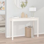 vidaXL Masă consolă, alb, 110x40x75 cm, lemn masiv de pin vidaXL Masă consolă, alb, 110x40x75 cm, lemn masiv de pin