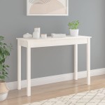 vidaXL Masă consolă, alb, 110x40x75 cm, lemn masiv de pin vidaXL Masă consolă, alb, 110x40x75 cm, lemn masiv de pin