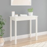 vidaXL Masă consolă, alb, 80x40x75 cm, lemn masiv de pin vidaXL Masă consolă, alb, 80x40x75 cm, lemn masiv de pin