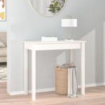 vidaXL Masă consolă, alb, 80x40x75 cm, lemn masiv de pin vidaXL Masă consolă, alb, 80x40x75 cm, lemn masiv de pin