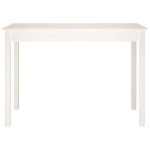 vidaXL Masă de sufragerie, alb, 110x55x75 cm, lemn masiv de pin