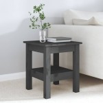 vidaXL Măsuță de cafea, gri, 35x35x40 cm, lemn masiv de pin vidaXL Măsuță de cafea, gri, 35x35x40 cm, lemn masiv de pin