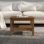 vidaXL Măsuță de cafea, maro miere, 55x55x40 cm, lemn masiv de pin vidaXL Măsuță de cafea, maro miere, 55x55x40 cm, lemn masiv de pin