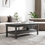 vidaXL Măsuță de cafea, gri, 110x50x40 cm, lemn masiv de pin