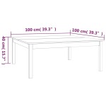 vidaXL Măsuță de cafea, 100x100x40 cm, lemn masiv de pin vidaXL Măsuță de cafea, 100x100x40 cm, lemn masiv de pin
