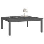 vidaXL Măsuță de cafea, gri, 100x100x40 cm, lemn masiv de pin