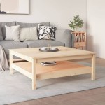 vidaXL Măsuță de cafea, 100x100x40 cm, lemn masiv de pin vidaXL Măsuță de cafea, 100x100x40 cm, lemn masiv de pin