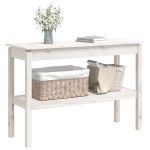 vidaXL Masă consolă, alb, 110x40x75 cm, lemn masiv de pin vidaXL Masă consolă, alb, 110x40x75 cm, lemn masiv de pin
