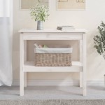 vidaXL Masă consolă, alb, 80x40x75 cm, lemn masiv de pin vidaXL Masă consolă, alb, 80x40x75 cm, lemn masiv de pin