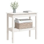 vidaXL Masă consolă, alb, 80x40x75 cm, lemn masiv de pin vidaXL Masă consolă, alb, 80x40x75 cm, lemn masiv de pin