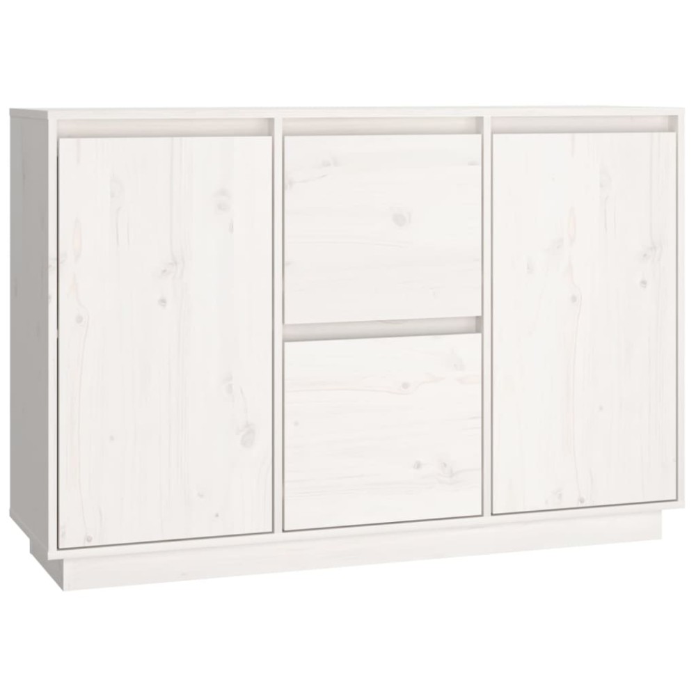 vidaXL Servantă, alb, 111x34x75 cm, lemn masiv de pin