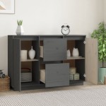 vidaXL Servantă, gri, 111x34x75 cm, lemn masiv de pin