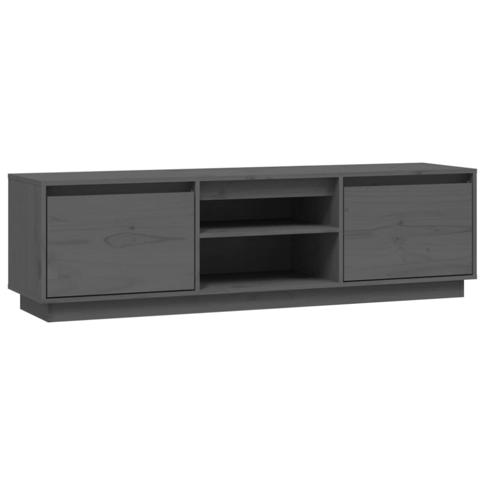 vidaXL Comodă TV, gri, 140x35x40 cm, lemn masiv de pin