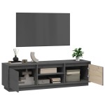 vidaXL Comodă TV, gri, 140x35x40 cm, lemn masiv de pin vidaXL Comodă TV, gri, 140x35x40 cm, lemn masiv de pin