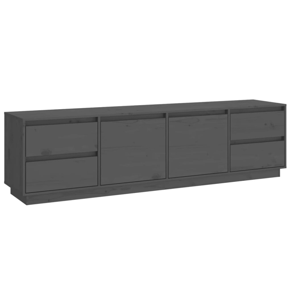 vidaXL Comodă TV, gri, 176x37x47,5 cm, lemn masiv de pin
