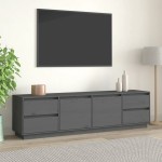 vidaXL Comodă TV, gri, 176x37x47,5 cm, lemn masiv de pin vidaXL Comodă TV, gri, 176x37x47,5 cm, lemn masiv de pin