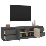 vidaXL Comodă TV, gri, 176x37x47,5 cm, lemn masiv de pin vidaXL Comodă TV, gri, 176x37x47,5 cm, lemn masiv de pin