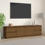 vidaXL Comodă TV, maro miere, 176x37x47,5 cm, lemn masiv de pin vidaXL Comodă TV, maro miere, 176x37x47,5 cm, lemn masiv de pin