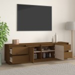 vidaXL Comodă TV, maro miere, 176x37x47,5 cm, lemn masiv de pin vidaXL Comodă TV, maro miere, 176x37x47,5 cm, lemn masiv de pin