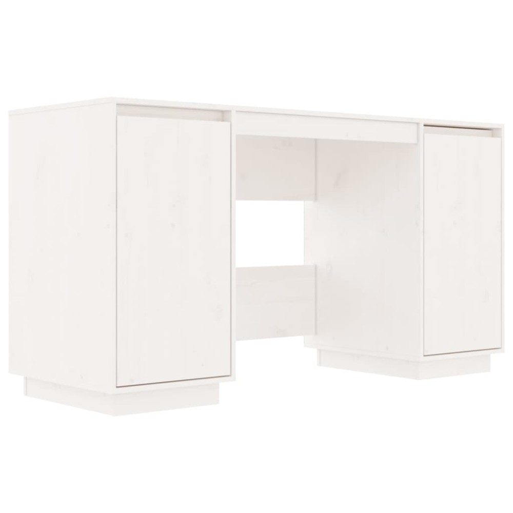 vidaXL Birou, alb, 140x50x75 cm, lemn masiv de pin