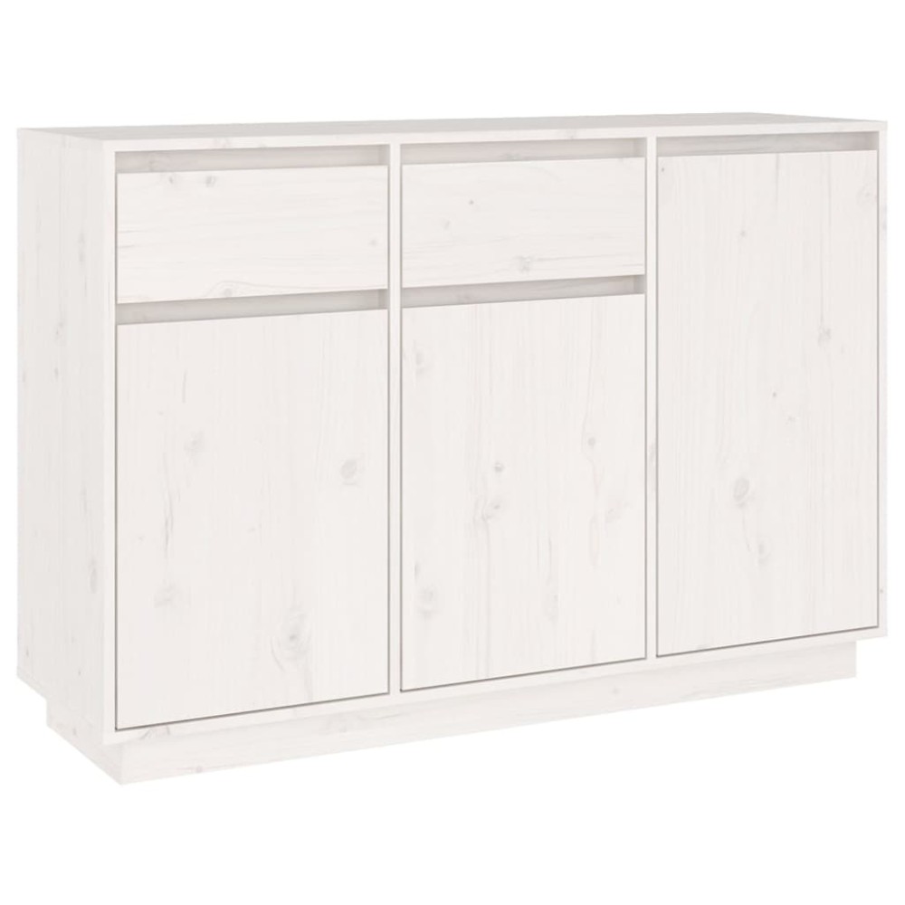 vidaXL Servantă, alb, 110x34x75 cm, lemn masiv de pin