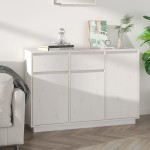 vidaXL Servantă, alb, 110x34x75 cm, lemn masiv de pin vidaXL Servantă, alb, 110x34x75 cm, lemn masiv de pin