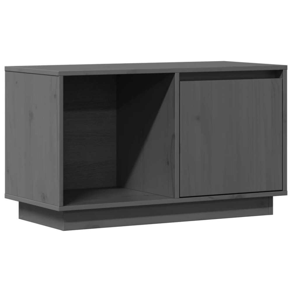 vidaXL Comodă TV, gri, 74x35x44 cm, lemn masiv de pin
