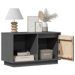 vidaXL Comodă TV, gri, 74x35x44 cm, lemn masiv de pin vidaXL Comodă TV, gri, 74x35x44 cm, lemn masiv de pin