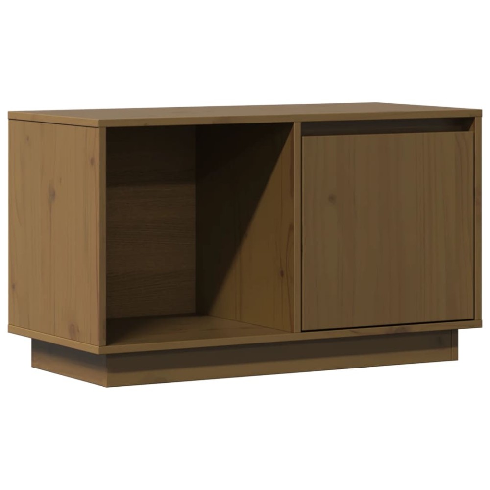 vidaXL Comodă TV, maro miere, 74x35x44 cm, lemn masiv de pin