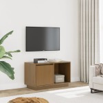 vidaXL Comodă TV, maro miere, 74x35x44 cm, lemn masiv de pin vidaXL Comodă TV, maro miere, 74x35x44 cm, lemn masiv de pin