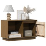 vidaXL Comodă TV, maro miere, 74x35x44 cm, lemn masiv de pin vidaXL Comodă TV, maro miere, 74x35x44 cm, lemn masiv de pin