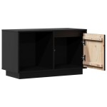 vidaXL Comodă TV, negru, 74x35x44 cm, lemn masiv de pin