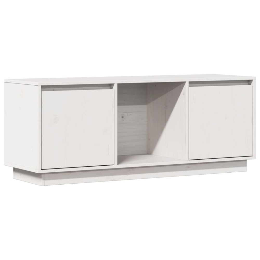 vidaXL Comodă TV, alb, 110,5x35x44 cm, lemn masiv de pin