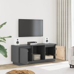 vidaXL Comodă TV, gri, 110,5x35x44 cm, lemn masiv de pin vidaXL Comodă TV, gri, 110,5x35x44 cm, lemn masiv de pin