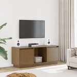 vidaXL Comodă TV, maro miere, 110,5x35x44 cm, lemn masiv de pin vidaXL Comodă TV, maro miere, 110,5x35x44 cm, lemn masiv de pin