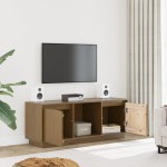 vidaXL Comodă TV, maro miere, 110,5x35x44 cm, lemn masiv de pin vidaXL Comodă TV, maro miere, 110,5x35x44 cm, lemn masiv de pin