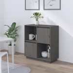 vidaXL Dulap, gri, 74x35x80 cm, lemn masiv de pin vidaXL Dulap, gri, 74x35x80 cm, lemn masiv de pin