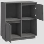 vidaXL Dulap, gri, 74x35x80 cm, lemn masiv de pin vidaXL Dulap, gri, 74x35x80 cm, lemn masiv de pin